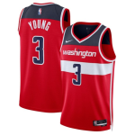 Men’s Washington Wizards #3 Trae Young Red Icon Edition Stitched Jersey