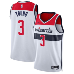 Men’s Washington Wizards #3 Trae Young White Association Edition Stitched
