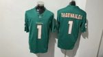 Miami Dolphins 1 Tua Tagovailoa Aqua Stitched Jersey