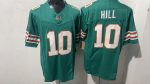 Miami Dolphins 10 Tyreek Hill Aqua Stitched Jersey