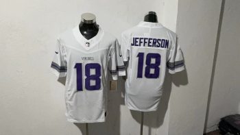 Minnesota Vikings 18 Justin Jefferson White Alternate Stitched Jersey