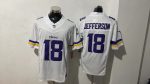 Minnesota Vikings 18 Justin Jefferson White Stitched Jersey