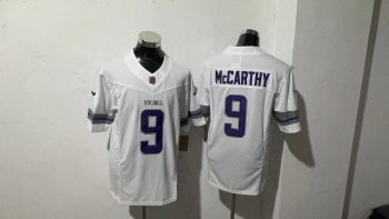 Minnesota Vikings 9 J.J. McCarthy White Alternate Stitched Jersey
