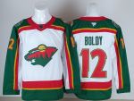 Minnesota Wild #12 Boldy White & Green stitched hockey jersey