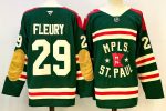 Minnesota Wild #29 Fleury Green stitched hockey jersey