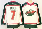 Minnesota Wild #7 Faber White & Green stitched hockey jersey