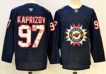 Minnesota Wild #97 Kaprizov Navy stitched hockey jersey