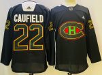 Montreal Canadiens #22 Caufield Black stitched hockey jersey
