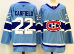 Montreal Canadiens #22 Caufield Light Blue stitched hockey jersey