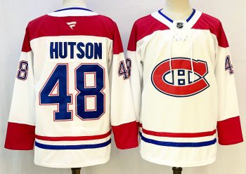 Montreal Canadiens #48 Hutson White stitched hockey jersey