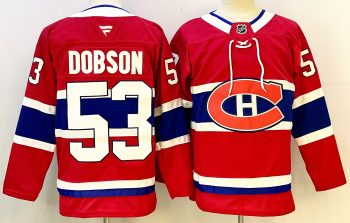 Montreal Canadiens #53 Dobson Red stitched hockey jersey