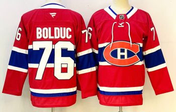 Montreal Canadiens #76 Bolduc Red stitched hockey jersey