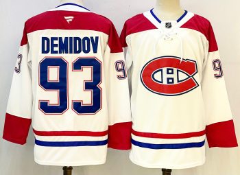 Montreal Canadiens #93 Demidov White stitched hockey jersey
