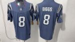 New England Patriots #8 Diggs Navy Blue Stitched Jersey