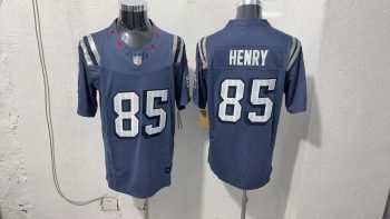 New England Patriots #85 Henry Navy Blue Stitched Jersey