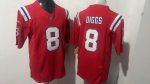 New England Patriots Diggs #8 Red Jersey