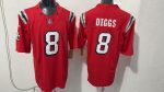 New England Patriots Diggs #8 Red Jersey