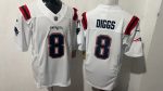 New England Patriots Diggs #8 white Jersey