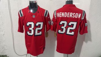 New England Patriots Henderson #32 Red Jersey