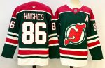 New Jersey Devils #86 Hughes Green & Red stitched hockey jersey