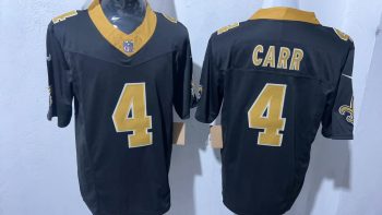New Orleans Saints #4 Carr Black Stitched Jersey