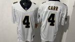 New Orleans Saints #4 Carr White Stitched Jersey