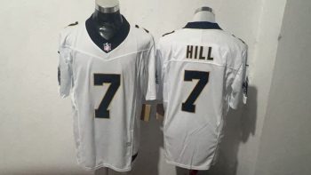 New Orleans Saints #7 Hill White Stitched Jersey (2)