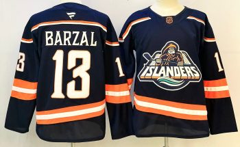 New York Islanders #13 Barzal Navy Blue stitched hockey jersey