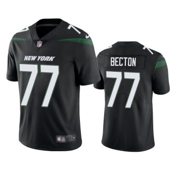 New York Jets #77 Mekhi Becton Stealth Black Stitched Jersey