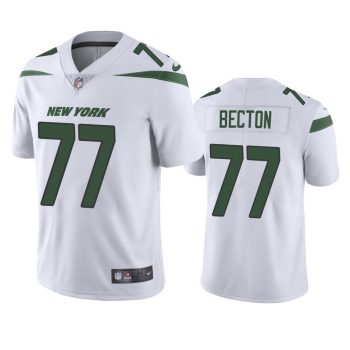 New York Jets #77 Mekhi Becton White Stitched Jersey