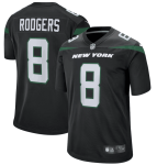 New York Jets #8 Aaron Rodgers Stealth Black Stitched Jersey