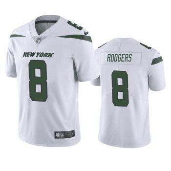 New York Jets #8 Aaron Rodgers White Stitched Jersey