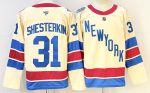 New York Rangers #31 Shesterkin Cream stitched hockey jersey