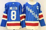New York Rangers #8 Miller Blue stitched hockey jersey