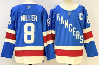 New York Rangers #8 Miller Blue stitched hockey jersey