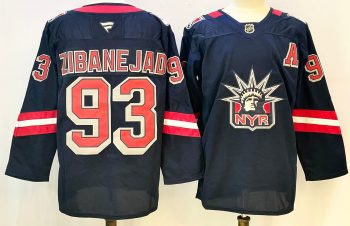 New York Rangers #93 Zibanejad Navy stitched hockey jersey