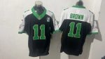 Philadelphia Eagles #11 A.J. Brown Black & Kelly Green Throwback Stitched Jersey