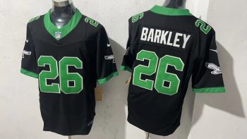 Philadelphia Eagles #26 Saquon Barkley Black & Kelly Green Stitched Jersey