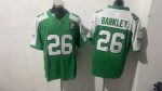 Philadelphia Eagles #26 Saquon Barkley Kelly Green Throwback Stitched Jersey