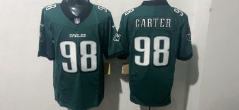 Philadelphia Eagles #98 Jalen Carter Midnight Green Stitched Jersey