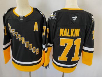 Pittsburgh Penguins #71 Malkin Black stitched hockey jersey