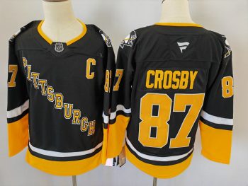 Pittsburgh Penguins #87 Crosby Black stitched hockey jersey
