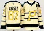 Pittsburgh Penguins #87 Crosby Cream stitched hockey jersey