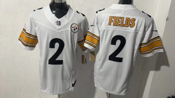 Pittsburgh Steelers #2 Justin Fields White Stitched Jersey