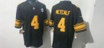 Pittsburgh Steelers #4 DK Metcalf Black Gold Number Stitched Jersey