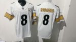Pittsburgh Steelers #8 Aaron Rodgers White Stitched Jersey