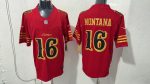 San Francisco 49ers #16 Joe Montana Red Faithful Stitched Jersey