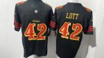 San Francisco 49ers #42 Ronnie Lott Black Faithful Stitched Jersey