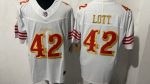 San Francisco 49ers #42 Ronnie Lott White Faithful Stitched Jersey