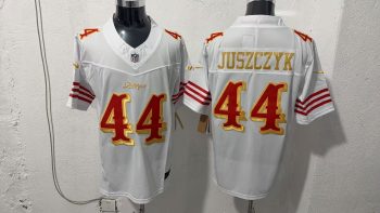San Francisco 49ers #44 Kyle Juszczyk White Faithful Stitched Jersey
